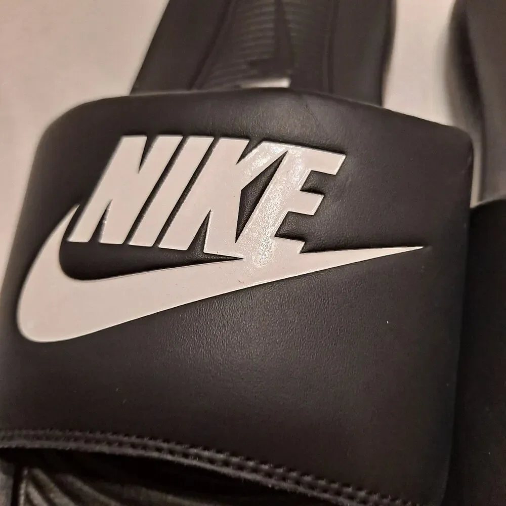 Nike Men's Victori One Slide Sandals Size 12M Slip-On Black Swoosh Shoes
